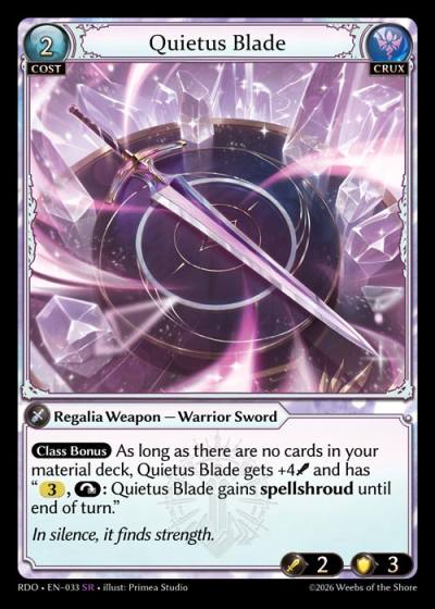 Quietus Blade RDO-EN-033-Foil-Super Rare (SR) - Radiant Origins - Grand Archive Card