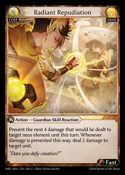 Radiant Repudiation MRC Alter-EN-205-Foil-Uncommon (U) - Mercurial Heart Alter Edition - Grand Archive Card