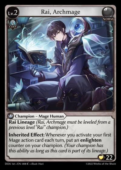 Rai, Archmage DOA 1st-EN-008-Foil-Common (C) - Dawn of Ashes First Edition - Grand Archive Card
