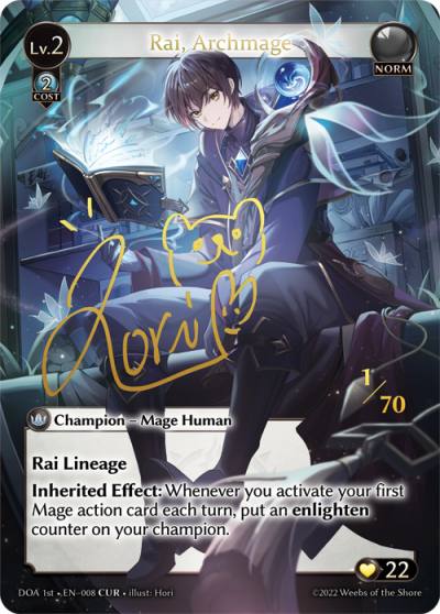 Rai, Archmage DOA 1st-EN-008-Foil-Collector Ultra Rare (CUR) - Dawn of Ashes First Edition - Grand Archive Card