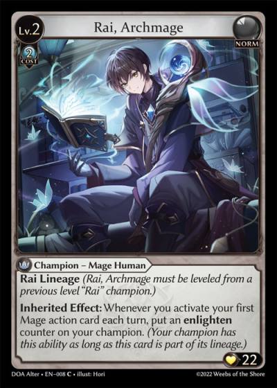 Rai, Archmage DOA Alter-EN-008-Normal-Common (C) - Dawn of Ashes Alter Edition - Grand Archive Card