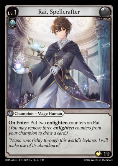 Rai, Spellcrafter DOA Alter-EN-007-Normal-Common (C) - Dawn of Ashes Alter Edition - Grand Archive Card