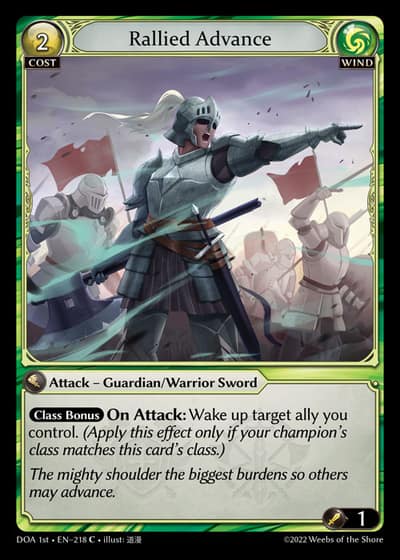 Rallied Advance DOA 1st-EN-218-Foil-Common (C) - Dawn of Ashes First Edition - Grand Archive Card