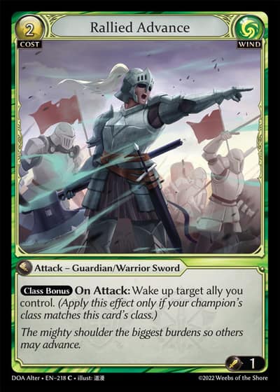 Rallied Advance DOA Alter-EN-218-Foil-Common (C) - Dawn of Ashes Alter Edition - Grand Archive Card