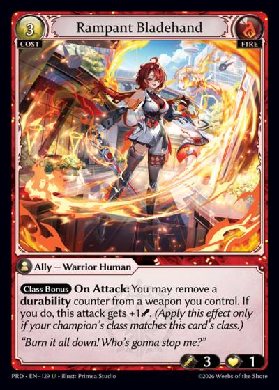 Rampant Bladehand PRD-EN-129-Foil-Uncommon (U) - .asphodel/paradise - Grand Archive Card