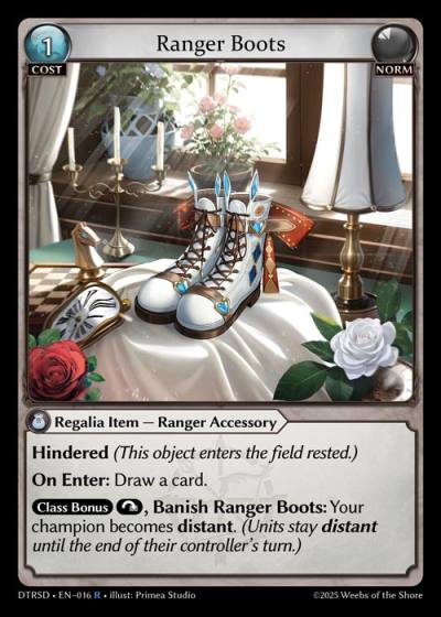 Ranger Boots DTRSD-EN-016-Normal-Rare (R) - Distorted Reflections Starter Decks - Grand Archive Card