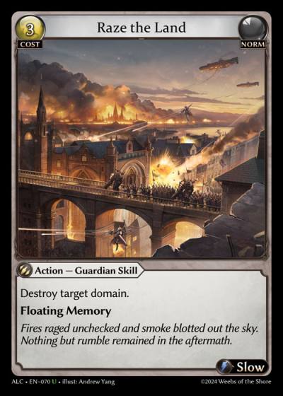 Raze the Land ALC-EN-070-Normal-Uncommon (U) - Alchemical Revolution - Grand Archive Card