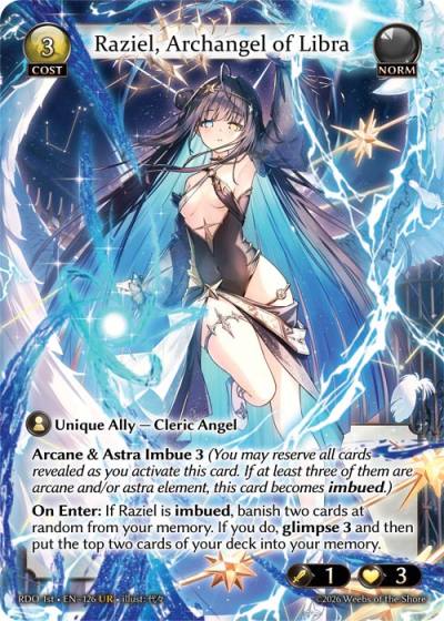 Raziel, Archangel of Libra RDO 1st-EN-126-Foil-Ultra Rare (UR) - Radiant Origins First Edition - Grand Archive Card