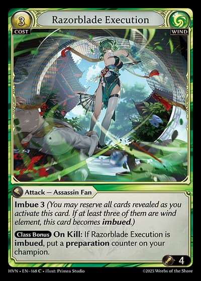 Razorblade Execution HVN-EN-168-Foil-Common (C) - Abyssal Heaven - Grand Archive Card