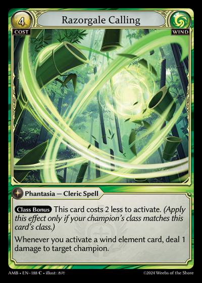 Razorgale Calling AMB-EN-188-Normal-Common (C) - Mortal Ambition - Grand Archive Card