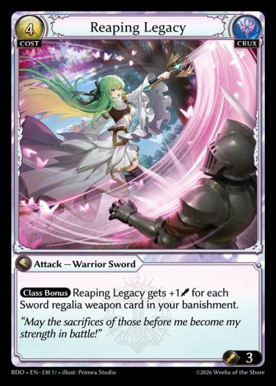 Reaping Legacy RDO-EN-330-Foil-Uncommon (U) - Radiant Origins - Grand Archive Card