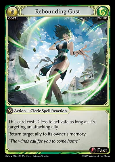 Rebounding Gust HVN-EN-170-Foil-Common (C) - Abyssal Heaven - Grand Archive Card