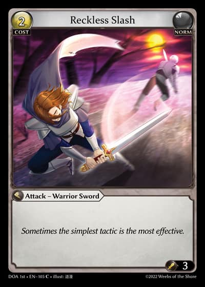 Reckless Slash DOA 1st-EN-105-Foil-Common (C) - Dawn of Ashes First Edition - Grand Archive Card