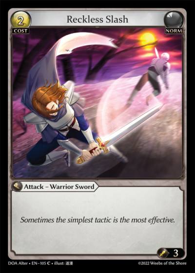 Reckless Slash DOA Alter-EN-105-Normal-Common (C) - Dawn of Ashes Alter Edition - Grand Archive Card