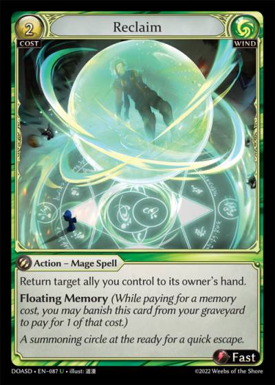 Reclaim DOASD-EN-087-Normal-Uncommon (U) - Dawn of Ashes Starter Decks - Grand Archive Card