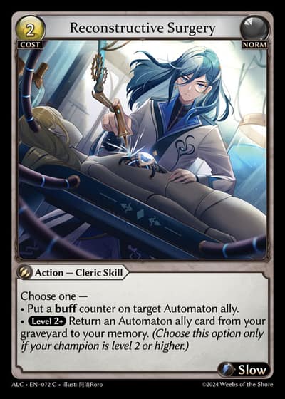 Reconstructive Surgery ALC-EN-072-Foil-Common (C) - Alchemical Revolution - Grand Archive Card