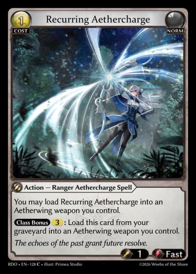 Recurring Aethercharge RDO-EN-128-Foil-Common (C) - Radiant Origins - Grand Archive Card