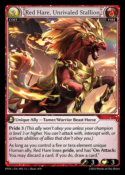 Red Hare, Unrivaled Stallion HVN-EN-095-Foil-Super Rare (SR) - Abyssal Heaven - Grand Archive Card