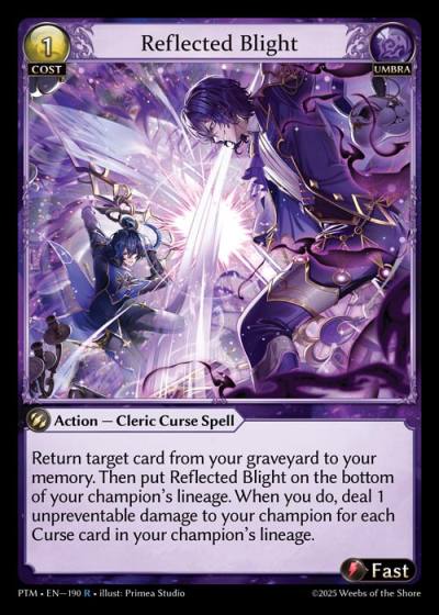 Reflected Blight PTM-EN-190-Foil-Rare (R) - Phantom Monarchs - Grand Archive Card