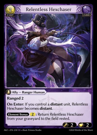 Relentless Hexchaser ALC-EN-210-Foil-Super Rare (SR) - Alchemical Revolution - Grand Archive Card