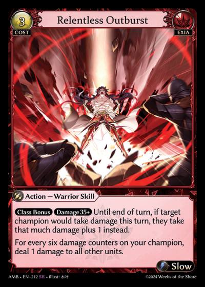 Relentless Outburst AMB-EN-212-Normal-Super Rare (SR) - Mortal Ambition - Grand Archive Card