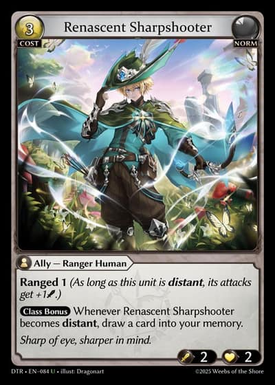 Renascent Sharpshooter DTR-EN-084-Foil-Uncommon (U) - Distorted Reflections - Grand Archive Card