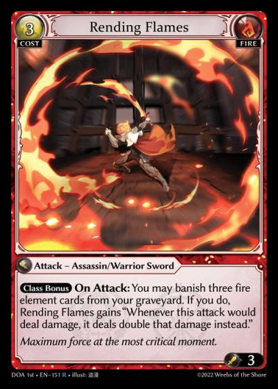 Rending Flames DOA 1st-EN-151-Normal-Rare (R) - Dawn of Ashes First Edition - Grand Archive Card