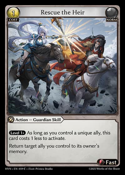 Rescue the Heir HVN-EN-059-Foil-Common (C) - Abyssal Heaven - Grand Archive Card
