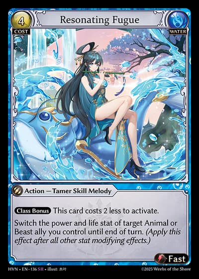 Resonating Fugue HVN-EN-136-Foil-Super Rare (SR) - Abyssal Heaven - Grand Archive Card