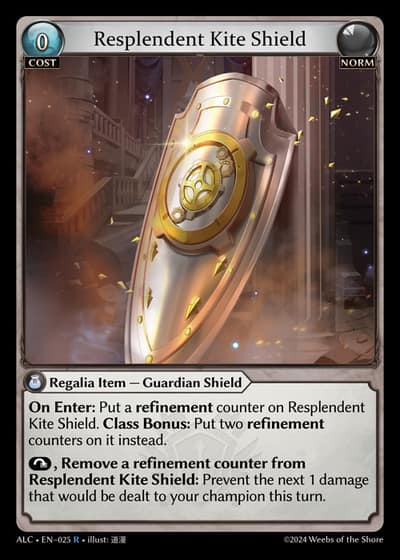 Resplendent Kite Shield ALC-EN-025-Foil-Rare (R) - Alchemical Revolution - Grand Archive Card