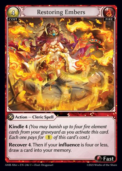 Restoring Embers AMB Alter-EN-246-Foil-Uncommon (U) - Mortal Ambition Alter Edition - Grand Archive Card