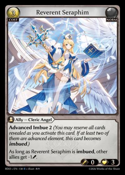 Reverent Seraphim RDO-EN-130-Foil-Rare (R) - Radiant Origins - Grand Archive Card