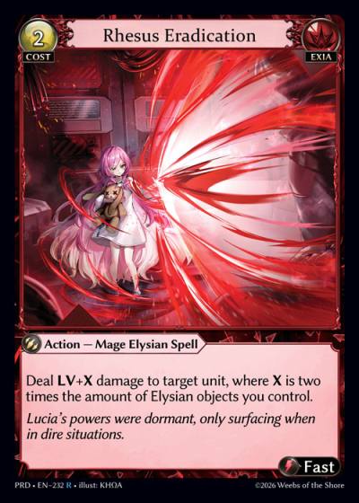 Rhesus Eradication PRD-EN-232-Foil-Rare (R) - .asphodel/paradise - Grand Archive Card