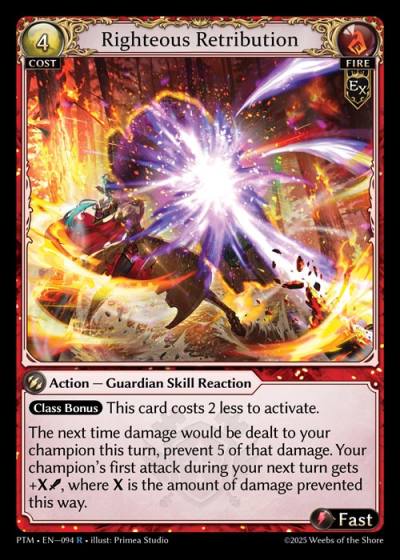 Righteous Retribution PTM-EN-094-Foil-Rare (R) - Phantom Monarchs - Grand Archive Card