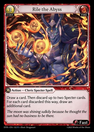 Rile the Abyss DTR-EN-132-Foil-Rare (R) - Distorted Reflections - Grand Archive Card