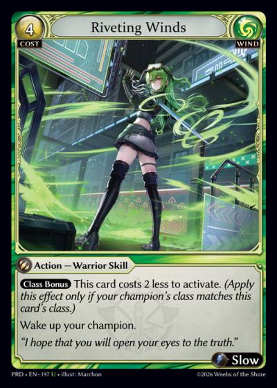 Riveting Winds PRD-EN-197-Foil-Uncommon (U) - .asphodel/paradise - Grand Archive Card
