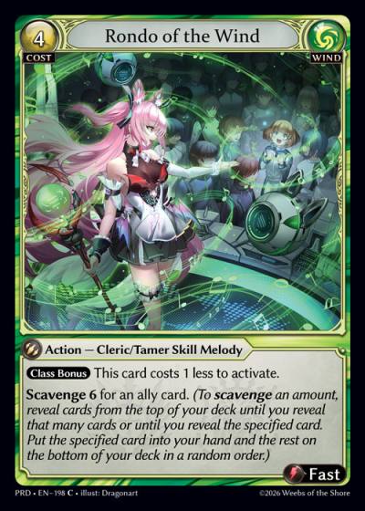 Rondo of the Wind PRD-EN-198-Foil-Common (C) - .asphodel/paradise - Grand Archive Card