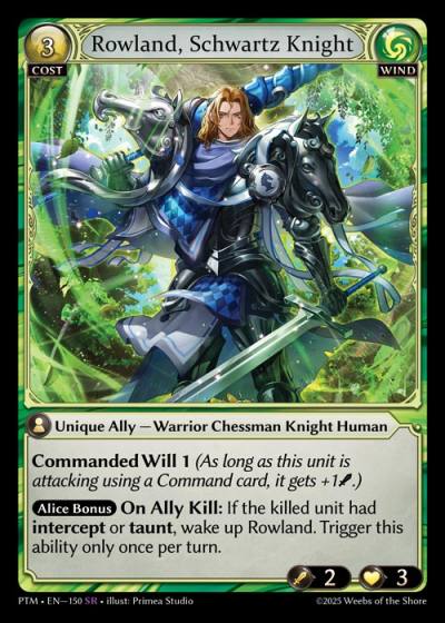 Rowland, Schwartz Knight PTM-EN-150-Foil-Super Rare (SR) - Phantom Monarchs - Grand Archive Card