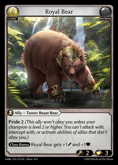 Royal Bear AMB-EN-073-Foil-Common (C) - Mortal Ambition - Grand Archive Card