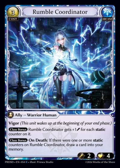 Rumble Coordinator PRDSD-EN-054-Normal-Rare (R) - .asphodel/paradise Starter Decks - Grand Archive Card