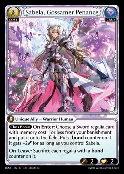Sabela, Gossamer Penance RDO-EN-331-Foil-Super Rare (SR) - Radiant Origins - Grand Archive Card
