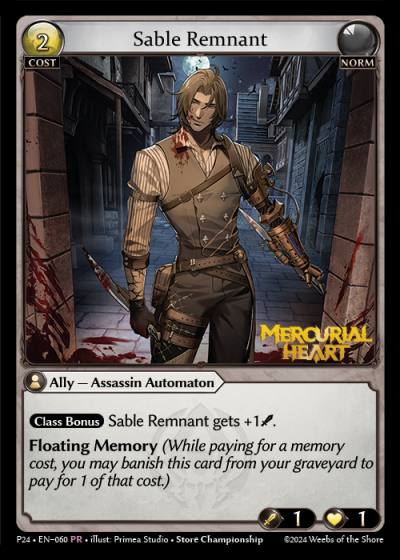 Sable Remnant P24-EN-060-Normal-Promotional Rare (PR) - Promotional 2024 - Grand Archive Card