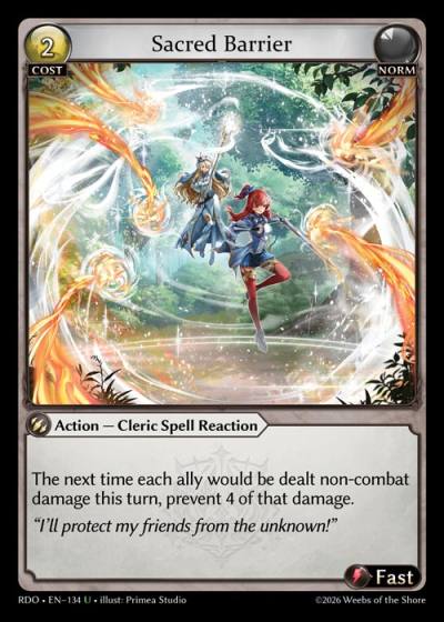 Sacred Barrier RDO-EN-134-Foil-Uncommon (U) - Radiant Origins - Grand Archive Card