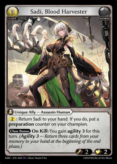 Sadi, Blood Harvester MRC-EN-069-Foil-Super Rare (SR) - Mercurial Heart - Grand Archive Card