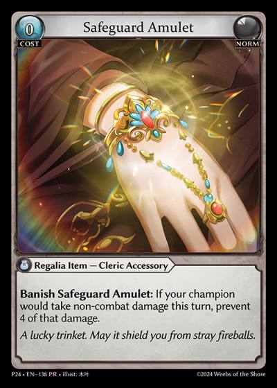 Safeguard Amulet P24-EN-138-Foil-Promotional Rare (PR) - Promotional 2024 - Grand Archive Card