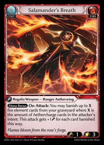 Salamander's Breath DTR-EN-026-Foil-Super Rare (SR) - Distorted Reflections - Grand Archive Card