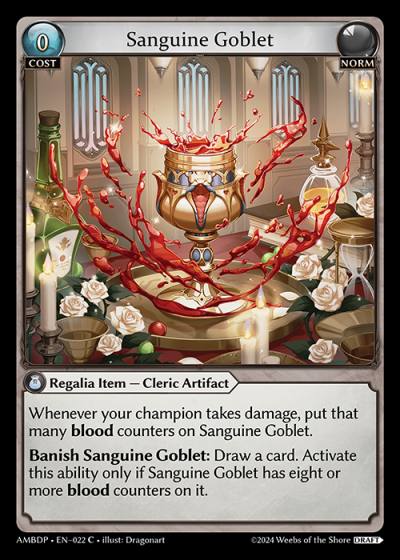 Sanguine Goblet AMBDP-EN-022-Normal-Common (C) - Mortal Ambition Draft Pack - Grand Archive Card