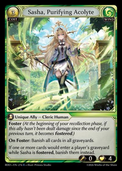 Sasha, Purifying Acolyte RDO-EN-276-Foil-Rare (R) - Radiant Origins - Grand Archive Card