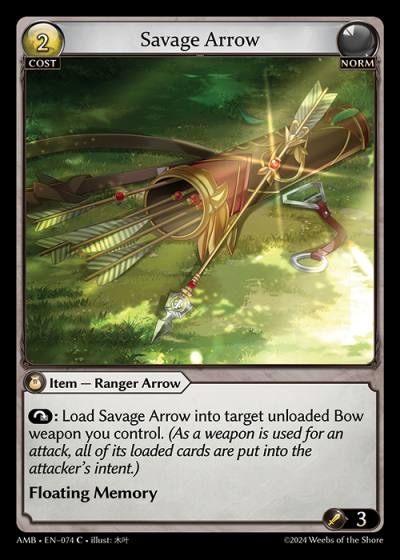 Savage Arrow AMB-EN-074-Normal-Common (C) - Mortal Ambition - Grand Archive Card