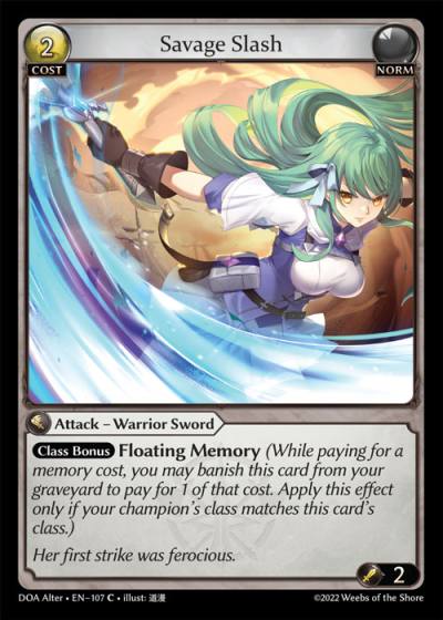 Savage Slash DOA Alter-EN-107-Normal-Common (C) - Dawn of Ashes Alter Edition - Grand Archive Card